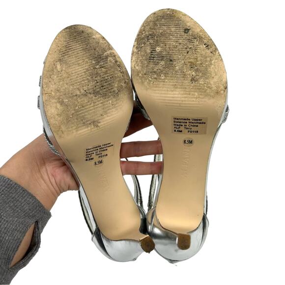 Alfani Women’s Tacy Silver Metallic Platform Strappy Formal Heels 8.5 - Picture 5 of 12